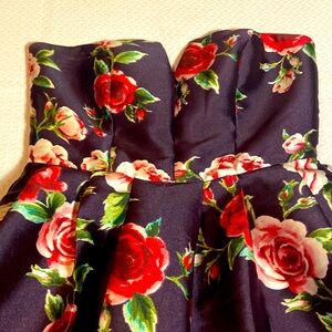 B Darlin Strapless Short Rich Purple Floral Dress